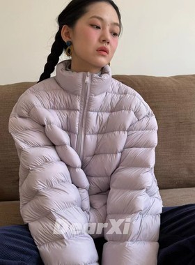 DEAR.XI 泡芙fufu 90%白鸭绒填充质感高领百搭宽松羽绒服 96707#