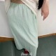 0558 DEAR.XI 2025夏季 棉麻高腰显瘦纯色半身裙 薄荷绿 白色