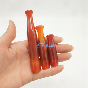 红玛瑙旱烟嘴 长短款烟嘴哨 传统老式手工旱烟袋老人烟具烟斗配件