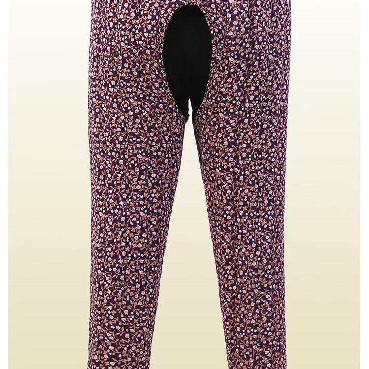 老人高腰加绒加厚保暖棉裤