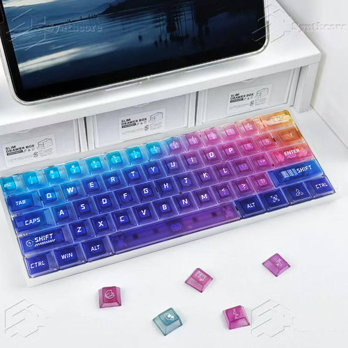 彩虹系列PC雾透机械键帽Ai3D工艺原厂高度适Wooting小蜜蜂迈从
