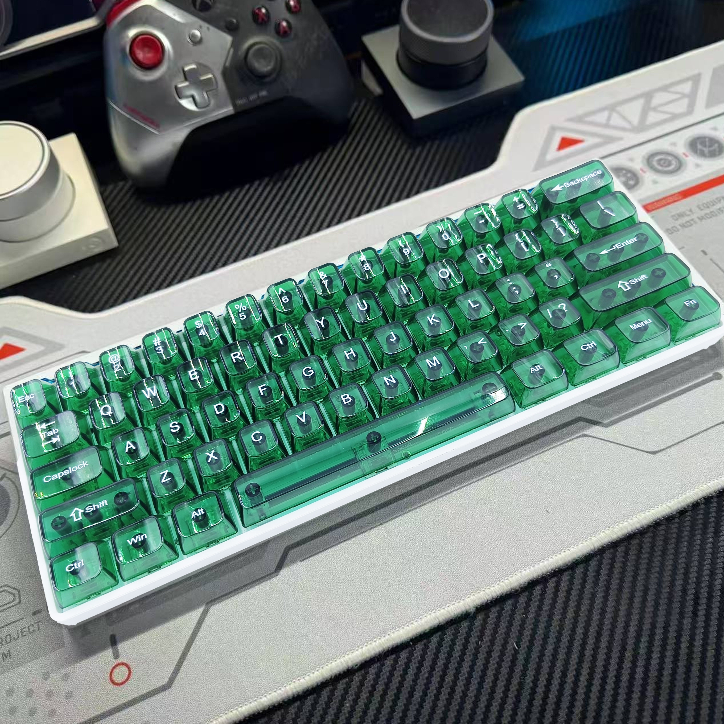 MDA顶面全透明高颜值键帽透光原厂适配迈从ace68wooting小蜜蜂