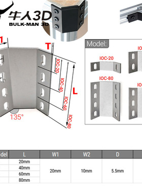 Openbuilds Inside Outside Corner Bracket Connector 20~80mm