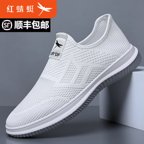 红蜻蜓男鞋夏季薄款透气网面鞋