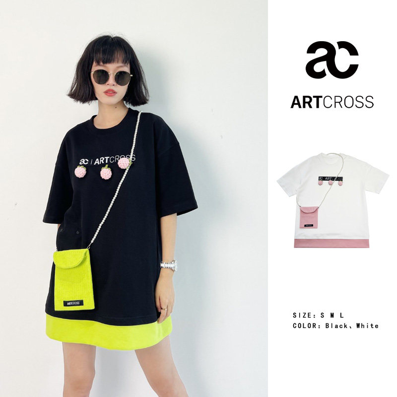 ART CROSS ”莓你不行“手工钩针草莓短袖连衣裙T恤原创设计4件套