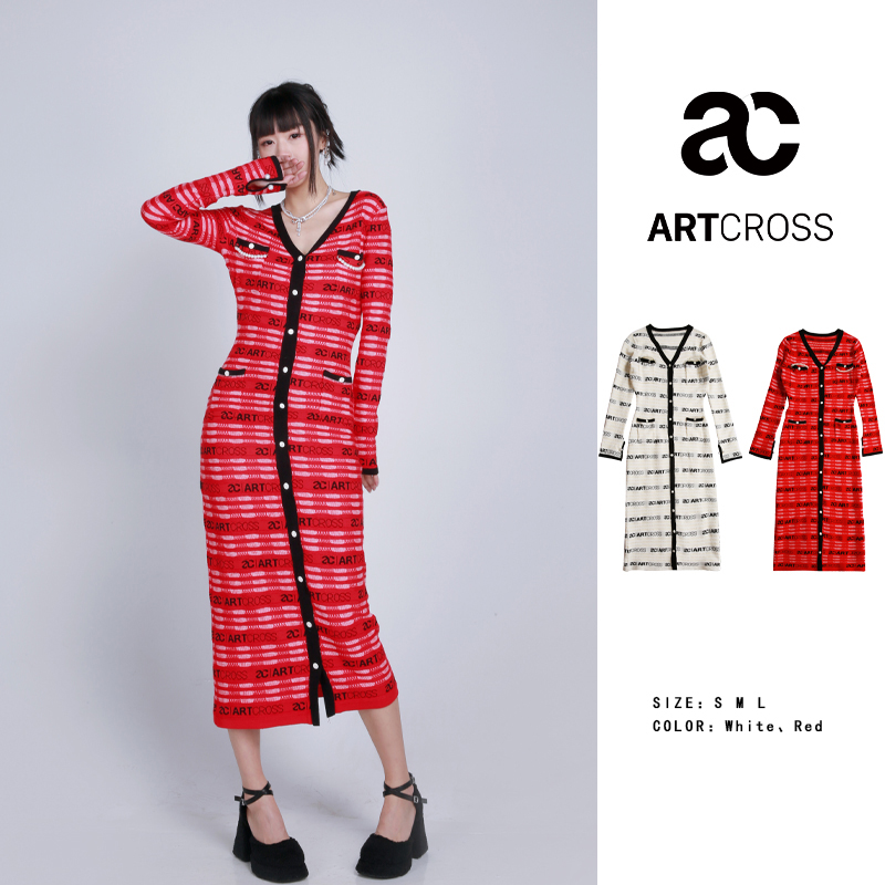 ARTCROSS小众设计师原创品牌紧身长款修身显腰高级感女装连衣裙