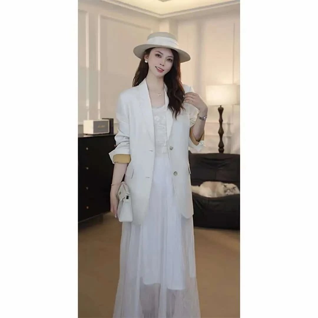 老钱风收腰正肩高级显瘦西装女