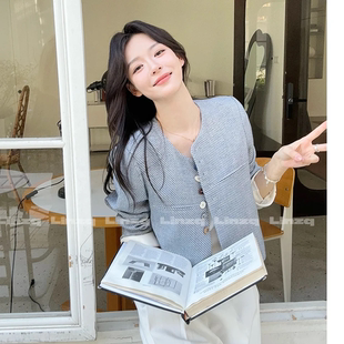 【优雅丹宁】2025春秋新款小香风牛仔蓝休闲短款外套女气质百搭