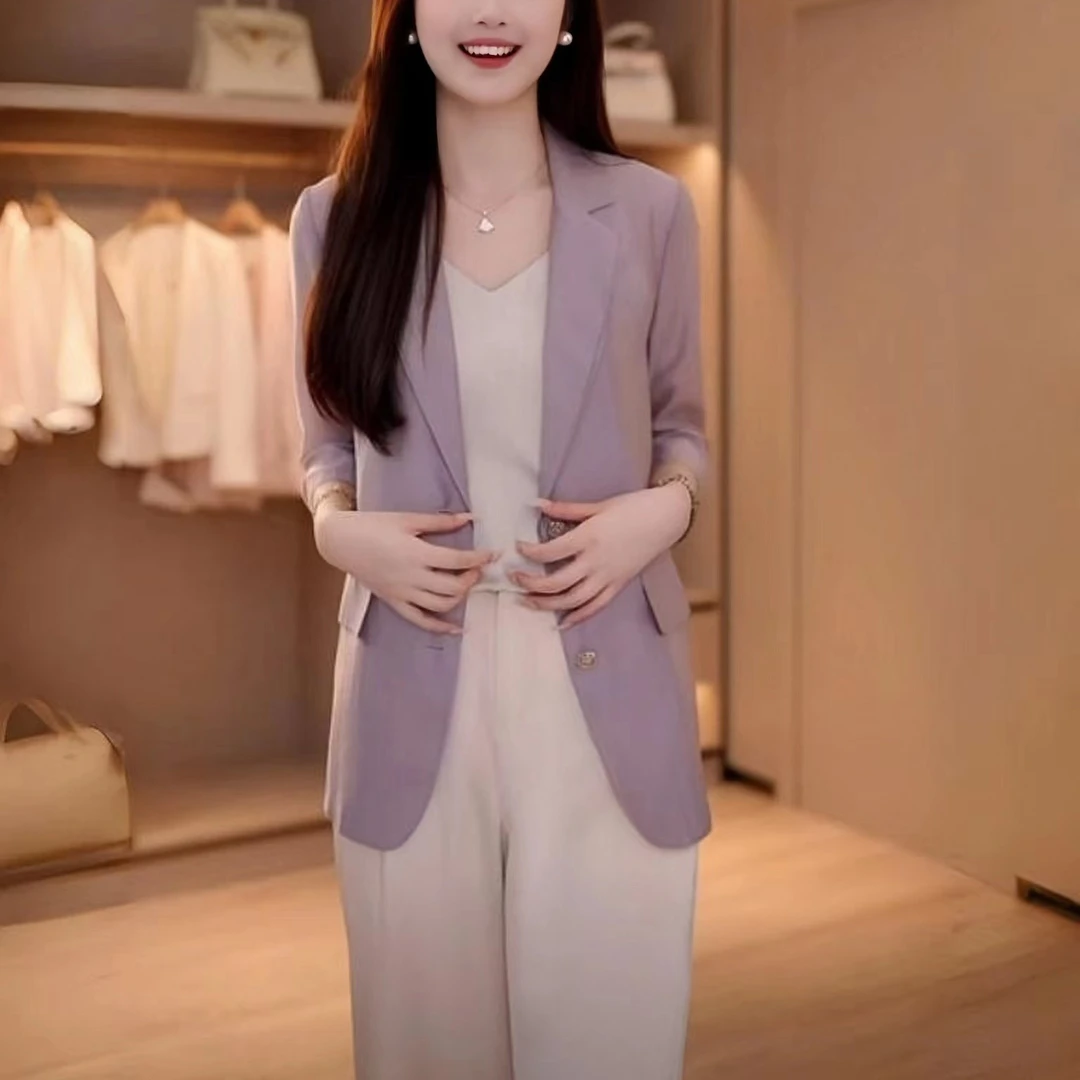 天丝西装外套女夏季薄款时尚防晒