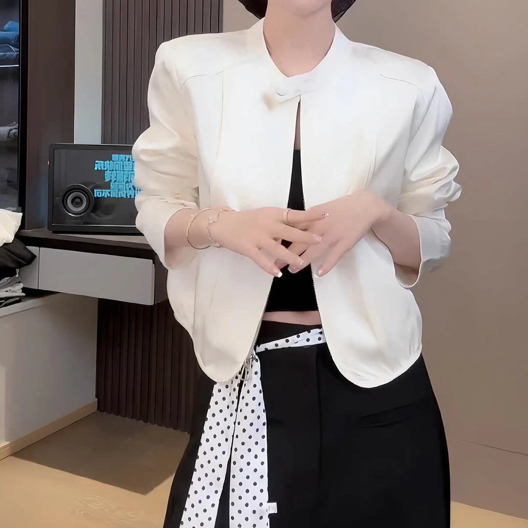 极简风百搭短款夹克外套女时尚