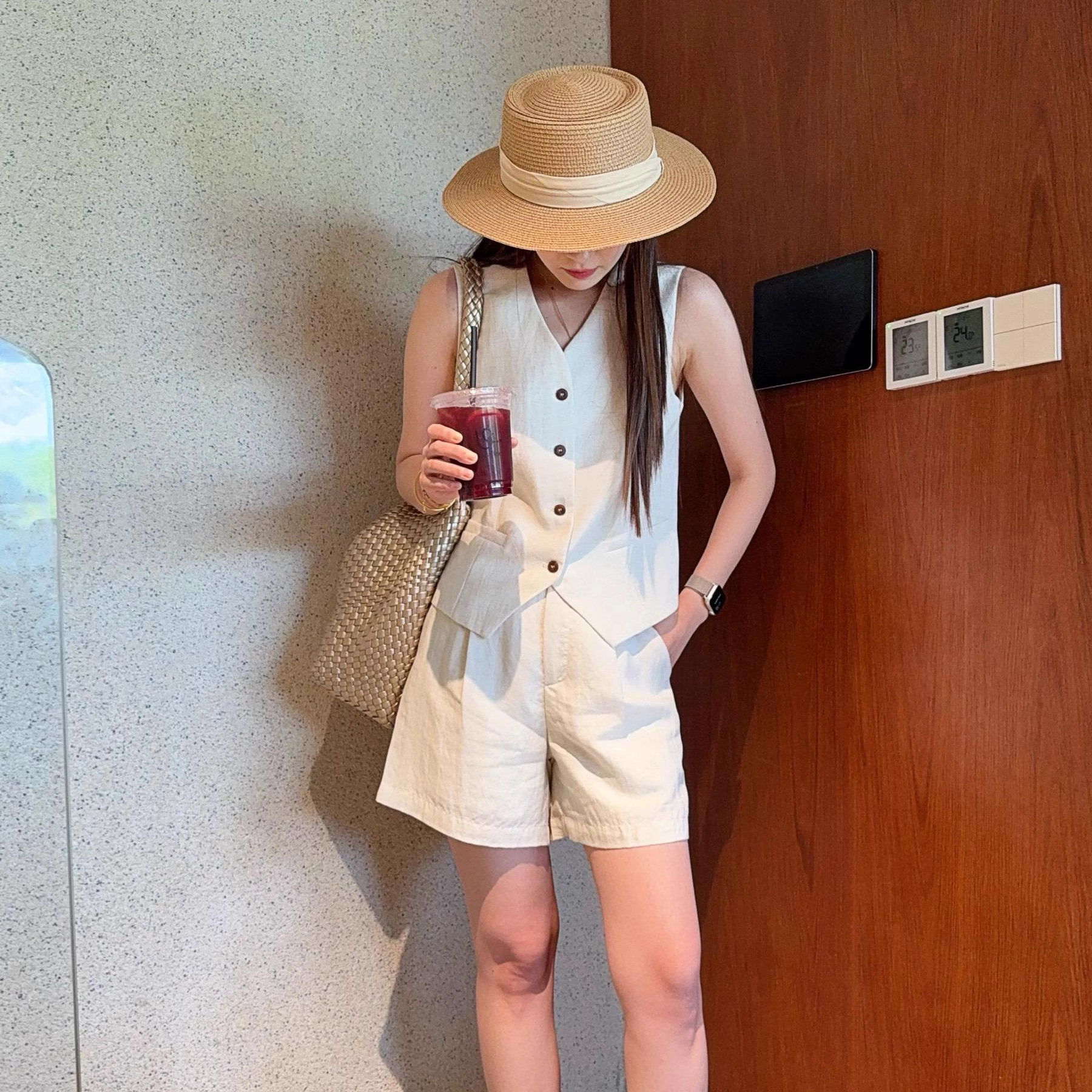 时尚老钱风马甲套装女2025新款