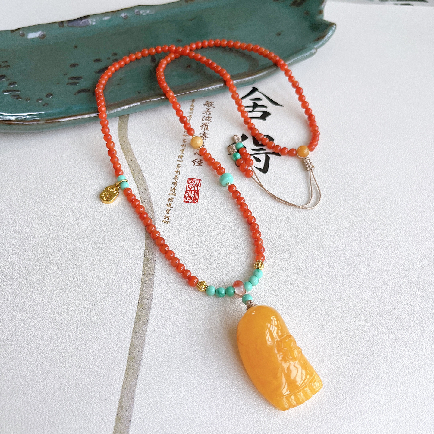 原创天然南红玛瑙珠链新中式挂链