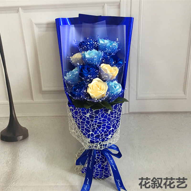 11朵编织手工丝带玫瑰花束材料包小红书情人节diy制作圣诞节花束