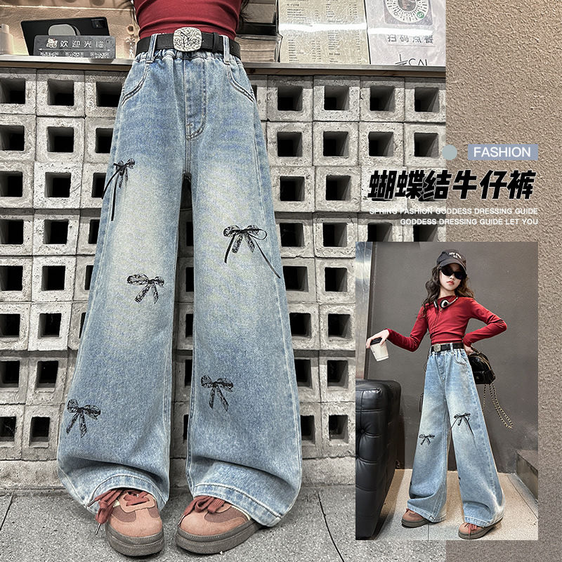 女童裤子春秋2025新款中大童儿童裤长裤儿童春装洋气直筒裤休闲裤