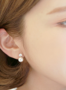 冷淡风925银针简约清新气质珍珠软垫耳夹无耳洞耳环女假耳钉耳饰