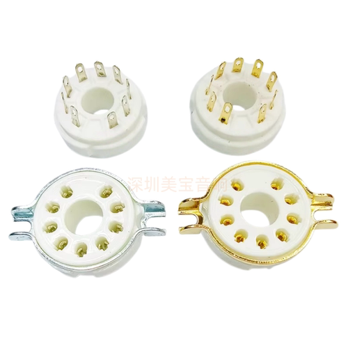 全新陶瓷镀金脚9脚电子管座 GZC9-2-G 用在PL504，EL519 ,6P12P
