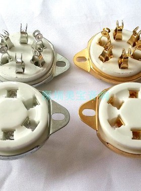 陶瓷6脚电子管座 GZC6-21-G 反面安装适WE310A 58 10米12C,7米12C