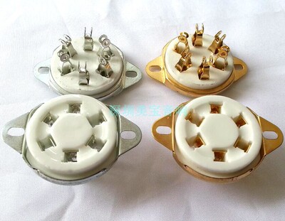 陶瓷6脚电子管座 GZC6-21-G 反面安装适WE310A 58 10米12C,7米12C