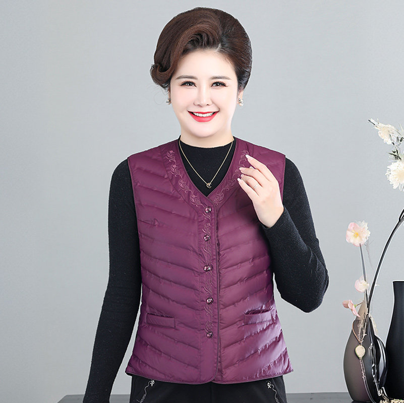 中老年妈妈羽绒内胆马甲女士羽绒服轻薄坎肩奶奶保暖背心