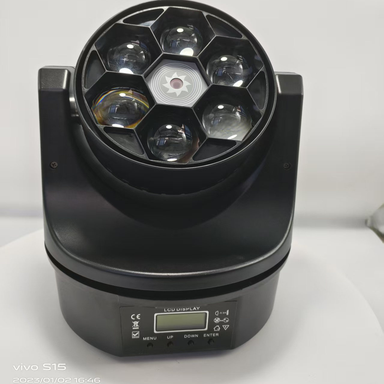 KTV酒吧灯6颗蜂眼摇头光束激光舞台七彩旋转效果灯DMX512