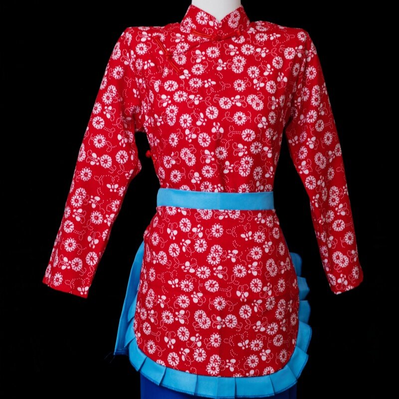 村姑花衣服铁梅喜儿民族风女学生阿庆嫂舞台网红大码小品演出服装