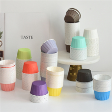 纯色大号马芬蛋糕杯防油淋膜cupcake卷边杯耐高温波点卷口纸杯