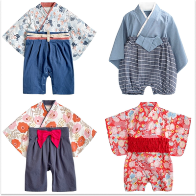 哈衣爬服棉质春秋和服浴衣