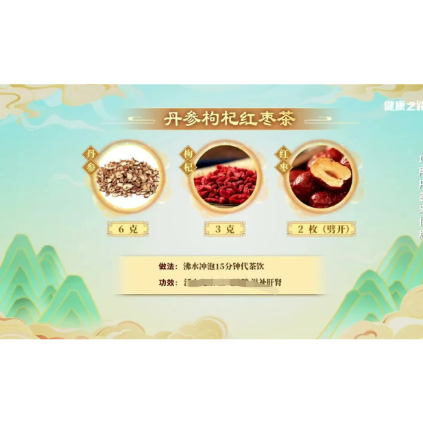 丹参枸杞红枣茶代茶饮健/脾滋/补/肝/肾化/瘀煮水丹参枸杞红枣