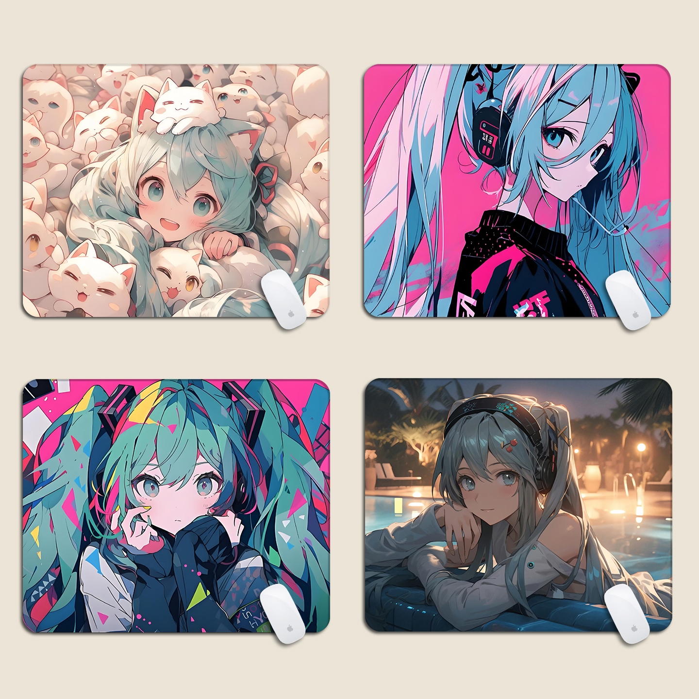 初音未来二次元鼠标垫小号可爱动漫周边男生宿舍办公桌面垫键盘垫