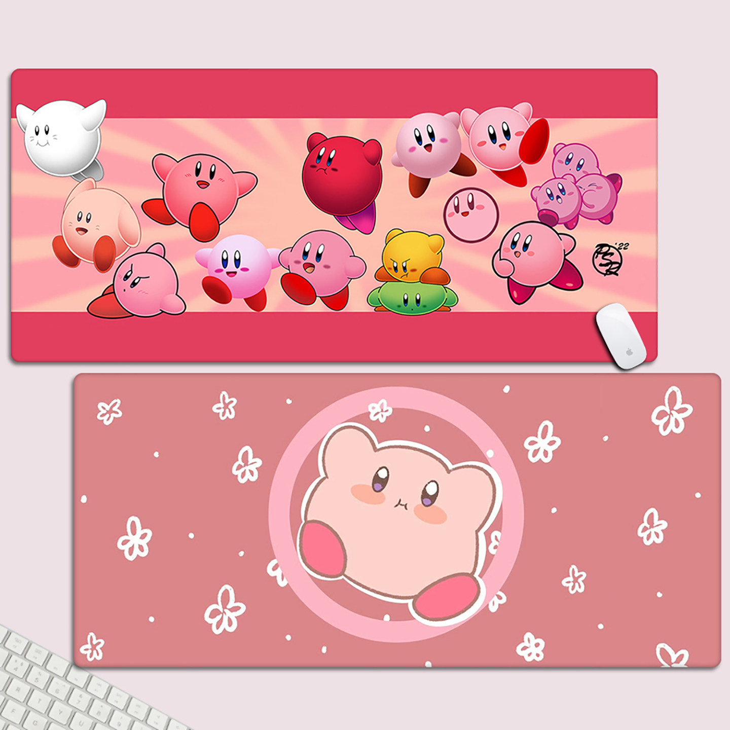 星之卡比可爱鼠标垫超大粉色卡通女生电脑键盘办公桌垫宿舍滑鼠垫