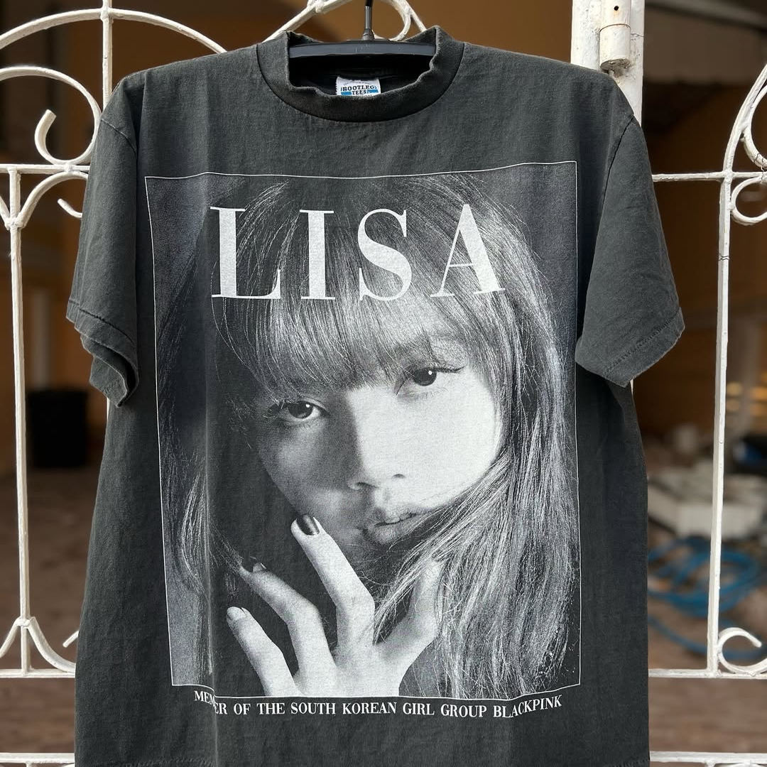 学生好物推荐！Lisa女明星应援周边oversized短袖T恤男女同款