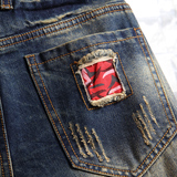 2026夏季牛仔短裤休闲男潮牌乞丐破洞中裤五分裤宽松马7082P45，男装牛仔裤，星座1106