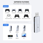 PS5主机手柄蓝牙接收器 Steam Ones PS4手柄连PS5 转换器 Xbox