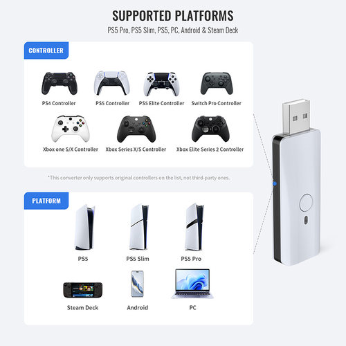 PS5主机手柄蓝牙接收器转换器