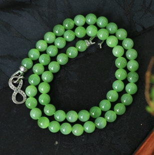 老坑和田玉碧玉项链女天然正阳绿玉项链高端大气上档次送领导