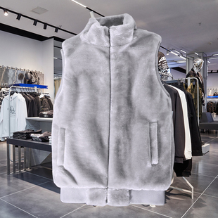 2025年秋冬立领毛绒绒马甲外套男修身 棉衣潮流青少年保暖背心 无袖