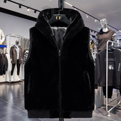 无袖 毛绒绒马甲外套男秋冬韩版 修身 棉衣潮流青少年保暖背心