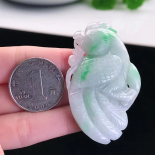 礼物男生翡翠鹦鹉吊坠玉佩冰飘绿阳绿辣绿缅甸天然老坑a翡翠鹦鹉