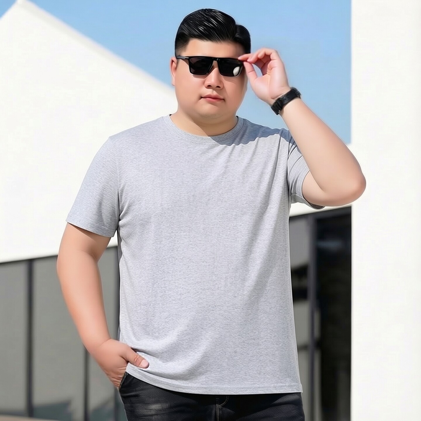 夏季胖子大码男纯棉宽松短袖T恤
