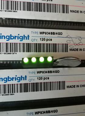 Kingbright WP934SB/4GD 金光LED电路板指示灯4位3MM绿色金台LED