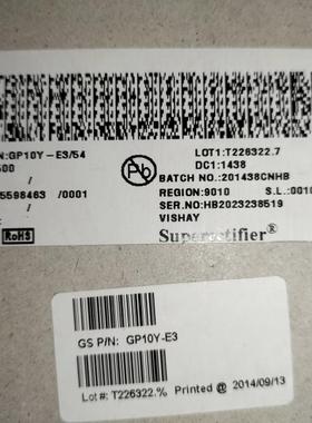 GP10Y-E3/54 原装进口VISHAY/威世 整流二极管 整流器1600 V1.0 A