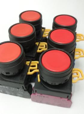 YW-E01 Y-E10  IDEC和泉平头按钮开关22mm红色自锁开关