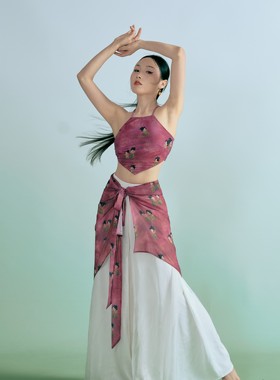 SOSO佳原创小唐人宫趣古风爵士舞练功服舒适飘逸吊带中国舞舞蹈服