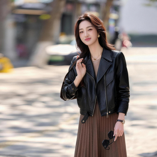 春季短款皮衣外套高级感轻奢女小个子气质洋气春装2026新款上衣