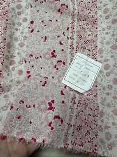 日产纯棉高支棉粉色条纹花墙幅宽112cm一米100克衬衫裙子13元半米