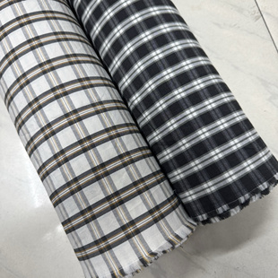 日单砂洗涤棉混纺色织格子幅宽120cm衬衫厚度一米145克8元半米