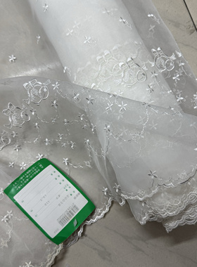 日单欧根纱双边定位刺绣幅宽112cm薄透手工娃衣9元半米
