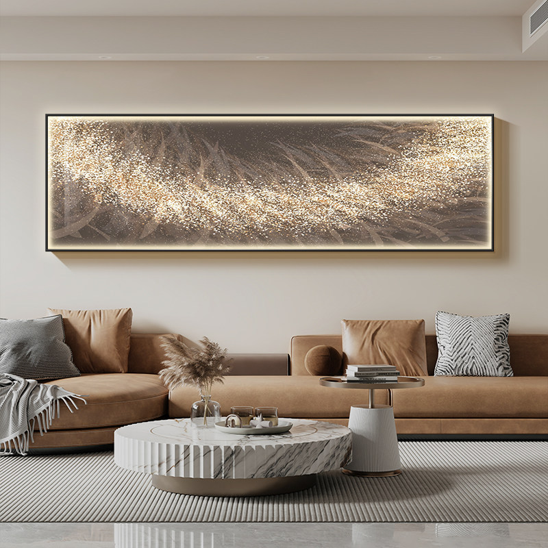 《流光逐梦》客厅发光灯画现代轻奢沙发背景墙装饰画抽象艺术挂画,家居饰品,现代装饰画,淘宝优惠券,粉丝福利购,淘宝优惠卷
