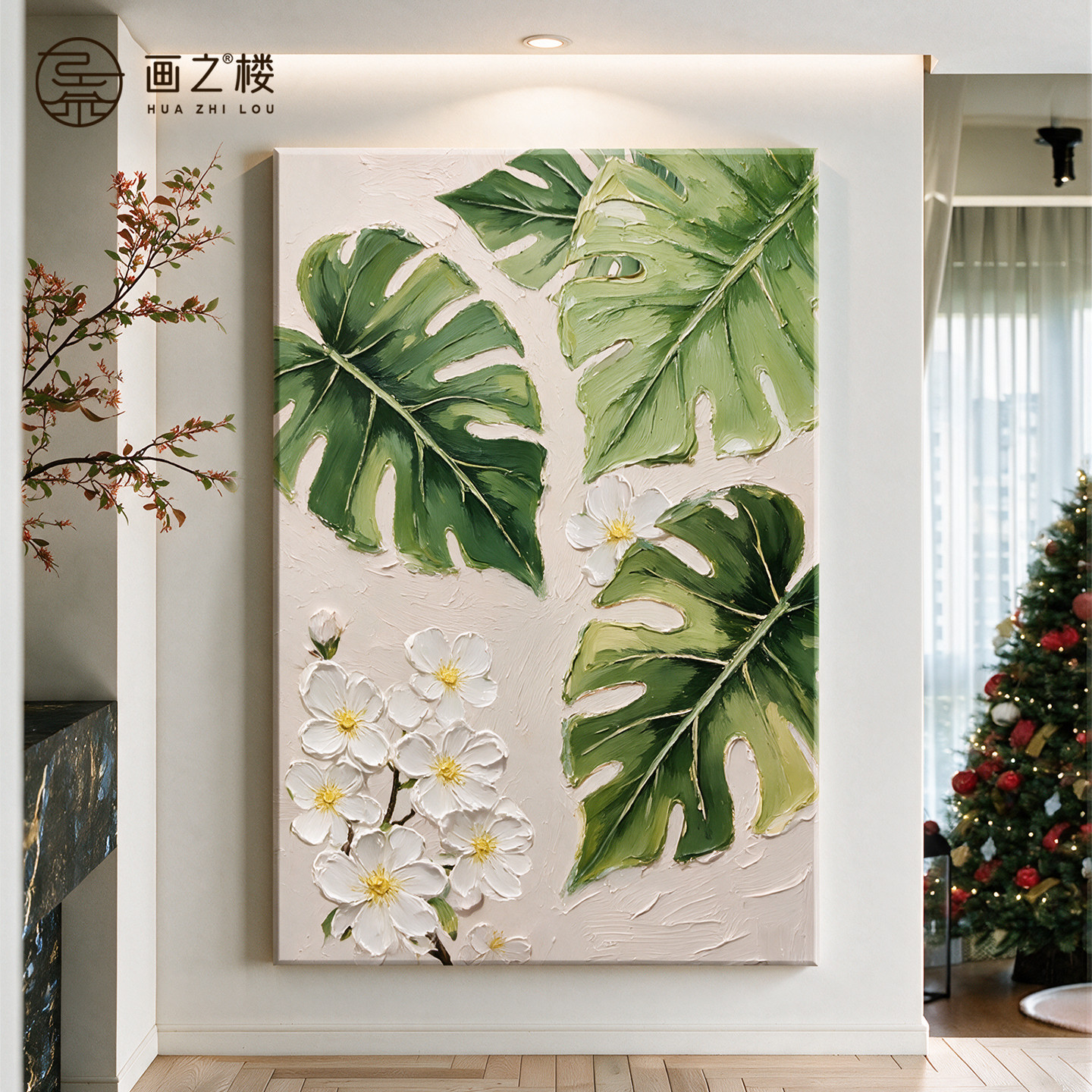 大家大业玄关装饰画好寓意入户正对门壁画高级感砂岩肌理新款挂画