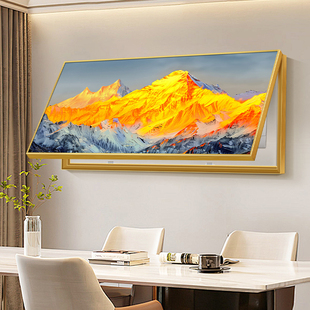 日照金山高级感电表箱装饰画横款大尺寸定制弱电箱电闸盒遮挡挂画